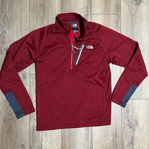 The North Face Red Fleece Quarter Zip Pullover Men’s Medium